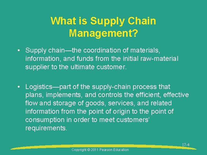 What is Supply Chain Management? • Supply chain—the coordination of materials, information, and funds