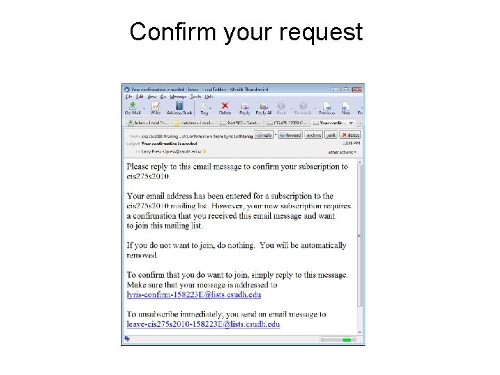 Confirm your request 