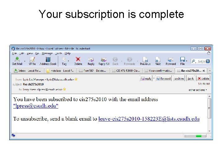 Your subscription is complete 