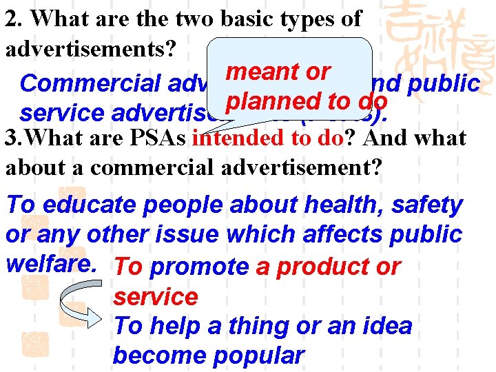 2. What are the two basic types of advertisements? meant or Commercial advertisements and