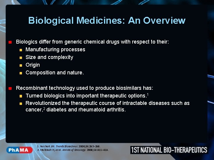 Biological Medicines: An Overview Biologics differ from generic chemical drugs with respect to their: