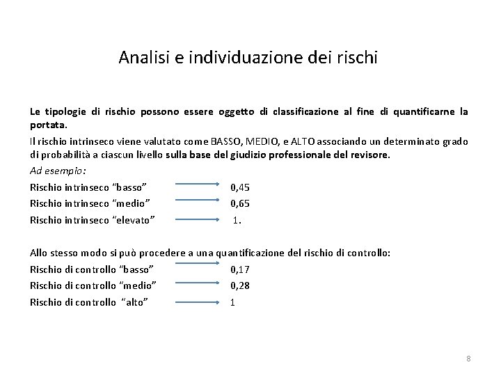 Analisi e individuazione dei rischi Le tipologie di rischio possono essere oggetto di classificazione