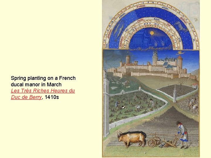 Spring planting on a French ducal manor in March Les Très Riches Heures du