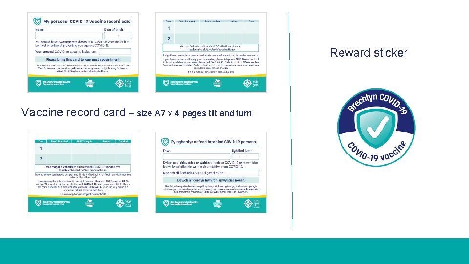 Reward sticker Vaccine record card – size A 7 x 4 pages tilt and