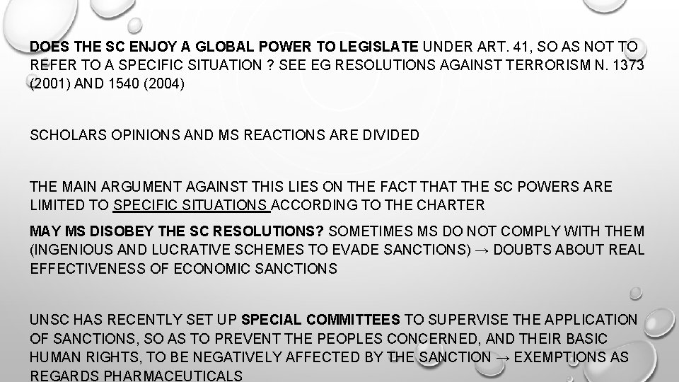 DOES THE SC ENJOY A GLOBAL POWER TO LEGISLATE UNDER ART. 41, SO AS