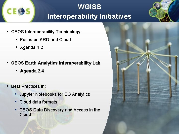 WGISS Interoperability Initiatives • CEOS Interoperability Terminology • Focus on ARD and Cloud •