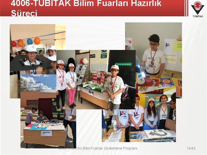 4006 -TÜBİTAK Bilim Fuarları Hazırlık Süreci 4006 -TÜBİTAK Bilim Fuarları Destekleme Programı TÜBİTAK 14/45