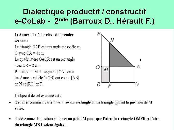 Dialectique productif / constructif e-Co. Lab - 2 nde (Barroux D. , Hérault F.