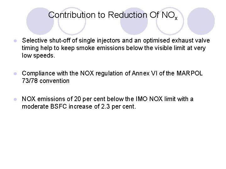 Contribution to Reduction Of NOx l Selective shut-off of single injectors and an optimised