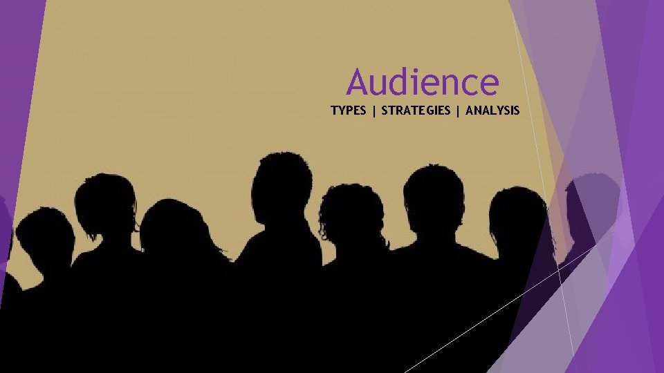 Audience TYPES | STRATEGIES | ANALYSIS 