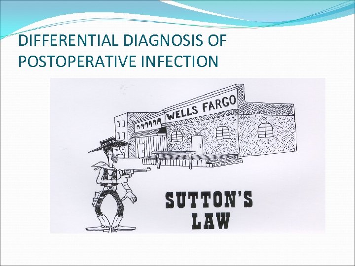 DIFFERENTIAL DIAGNOSIS OF POSTOPERATIVE INFECTION 