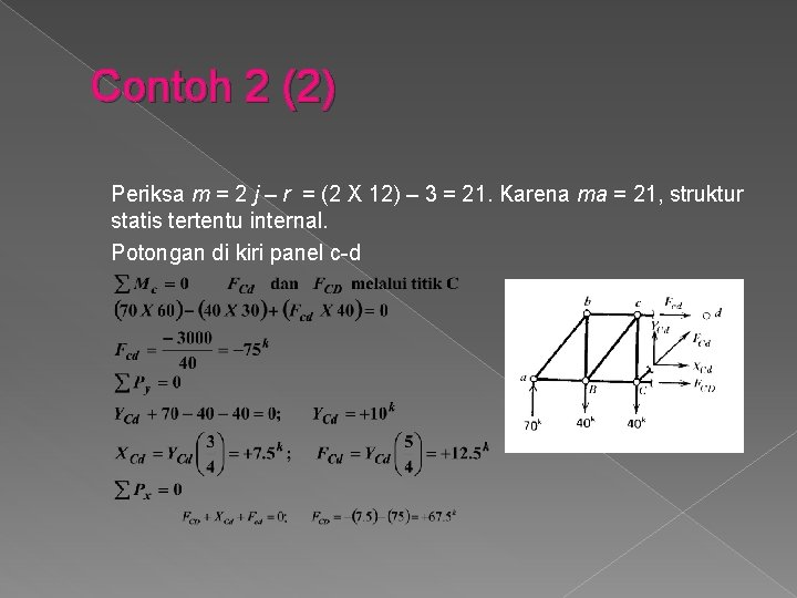 Contoh 2 (2) Periksa m = 2 j – r = (2 X 12)