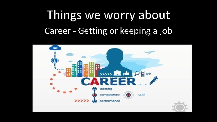 Things we worry about Career - Getting or keeping a job 