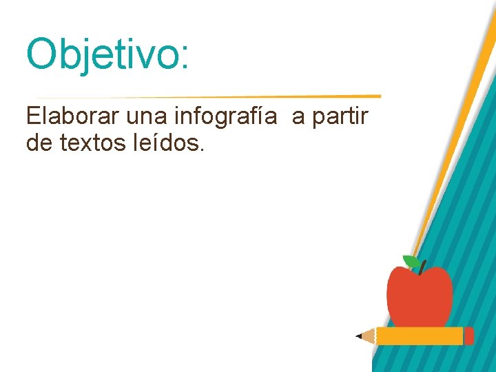 Objetivo: Elaborar una infografía a partir de textos leídos. 