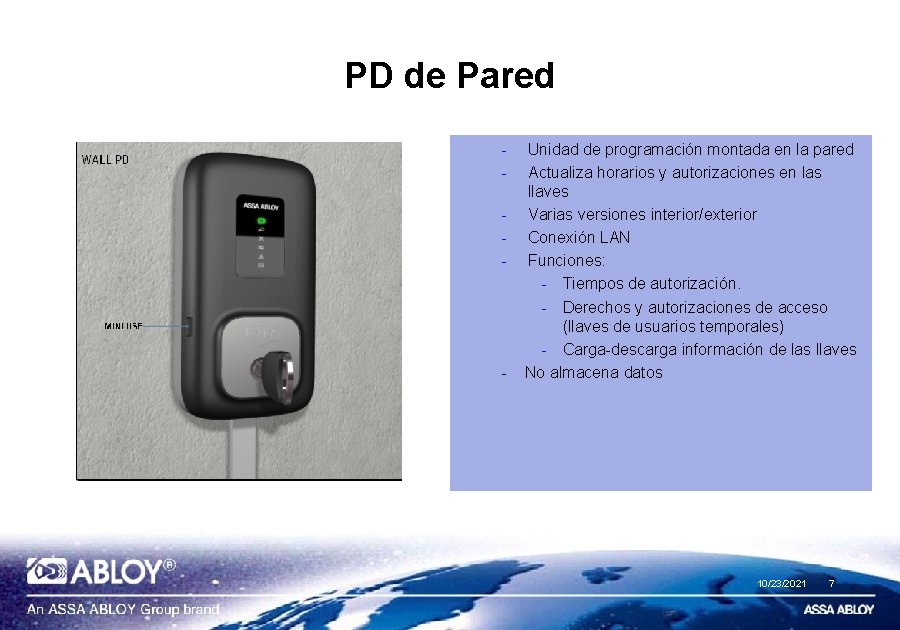 PD de Pared - - Unidad de programación montada en la pared Actualiza horarios