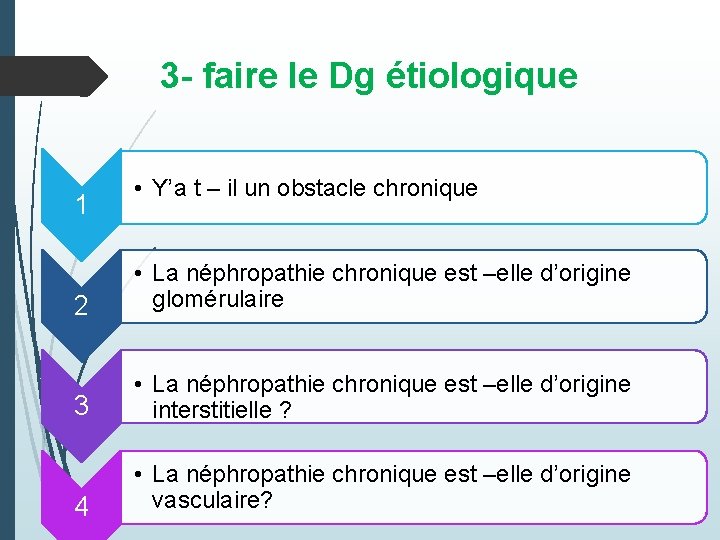 3 - faire le Dg étiologique 1 • Y’a t – il un obstacle