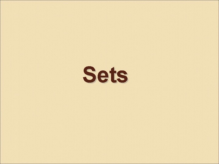 Sets 