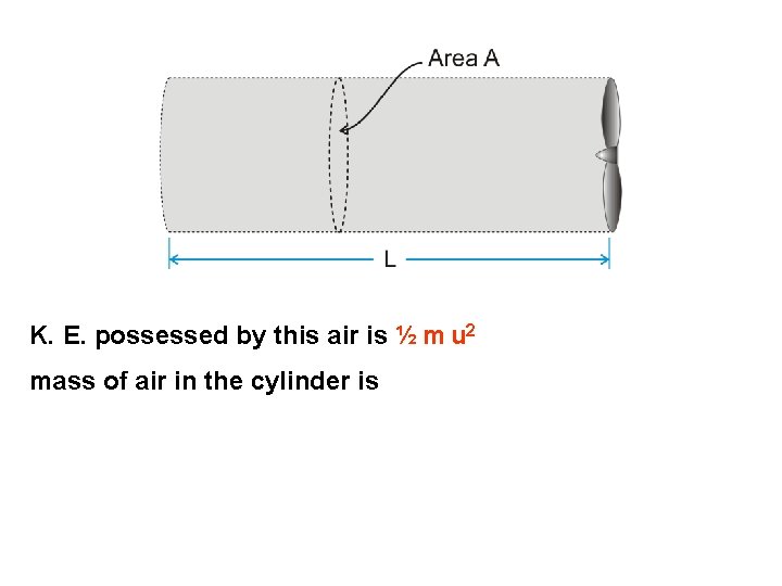 K. E. possessed by this air is ½ m u 2 mass of air