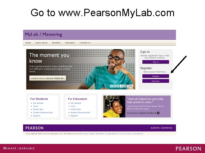 Go to www. Pearson. My. Lab. com 23 