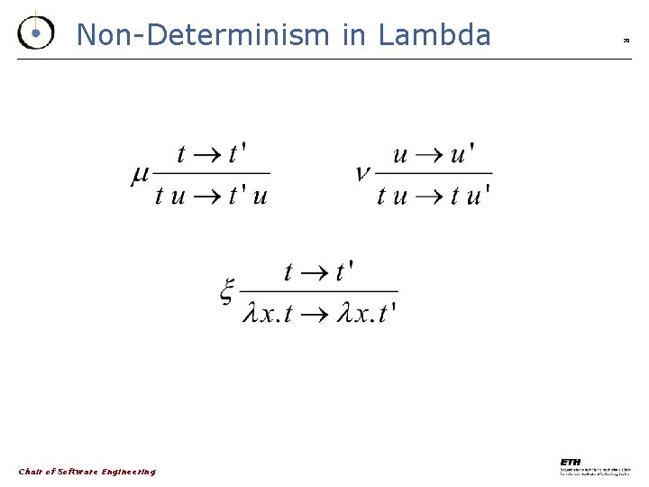 Non-Determinism in Lambda Chair of Software Engineering 20 
