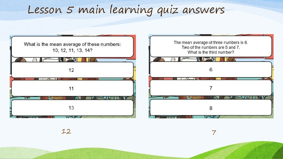 Lesson 5 main learning quiz answers 12 7 