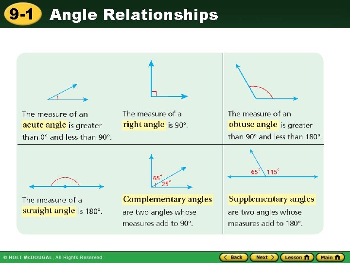 9 -1 Angle Relationships 