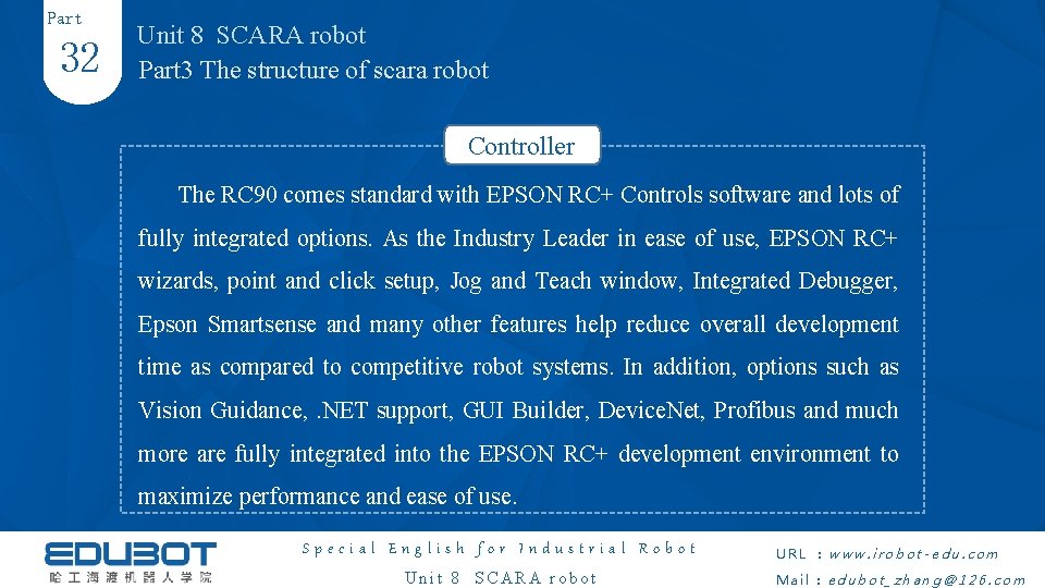 Part 32 Unit 8 SCARA robot Part 3 The structure of scara robot Controller