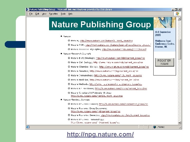 Nature Publishing Group http: //npg. nature. com/ 