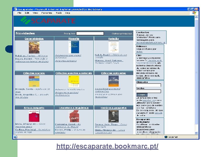 http: //escaparate. bookmarc. pt/ 