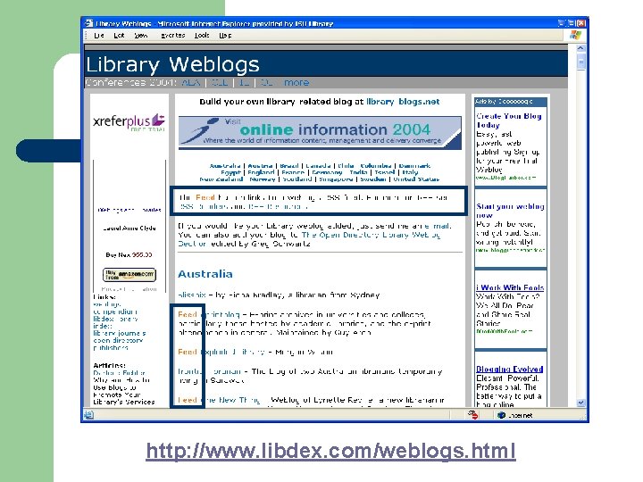 http: //www. libdex. com/weblogs. html 