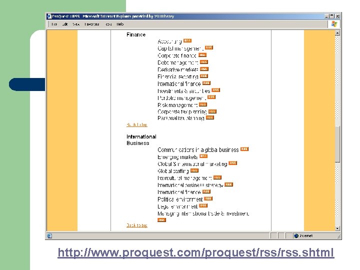http: //www. proquest. com/proquest/rss. shtml 