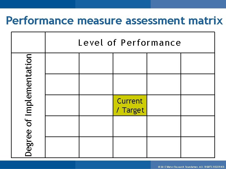 Performance measure assessment matrix Degree of Implementation Level of Performance Current / Target ©