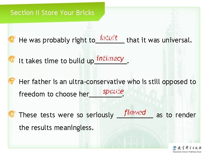 Section II Store Your Bricks click that it was universal. intuit He was probably