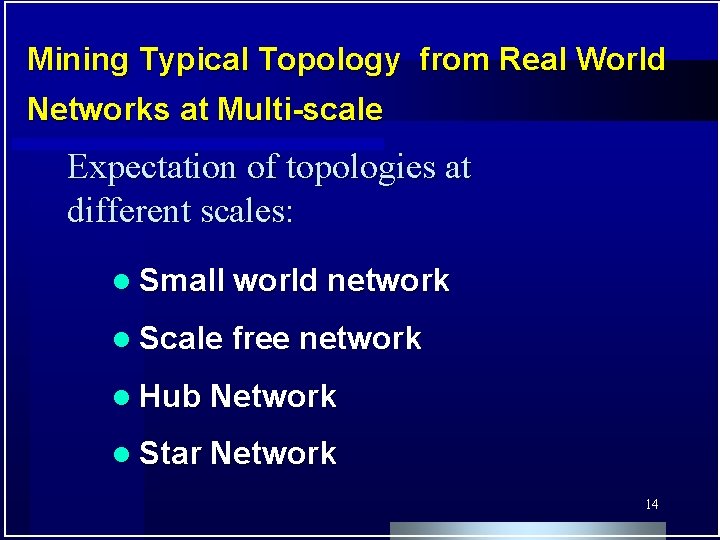Mining Typical Topology from Real World Networks at Multi-scale Expectation of topologies at different