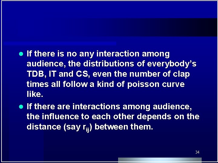 If there is no any interaction among audience, the distributions of everybody’s TDB, IT