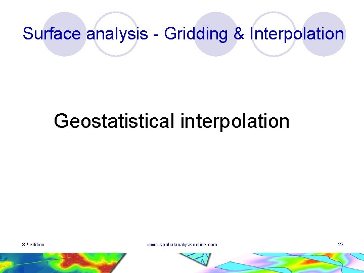 Surface analysis - Gridding & Interpolation Geostatistical interpolation 3 rd edition www. spatialanalysisonline. com Surface analysis - Gridding & Interpolation Geostatistical interpolation 3 rd edition www. spatialanalysisonline. com