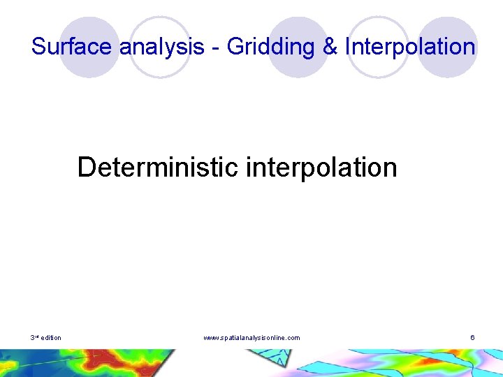 Surface analysis - Gridding & Interpolation Deterministic interpolation 3 rd edition www. spatialanalysisonline. com Surface analysis - Gridding & Interpolation Deterministic interpolation 3 rd edition www. spatialanalysisonline. com
