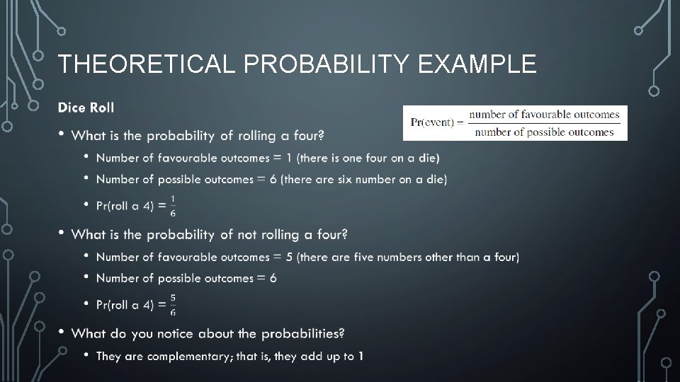 THEORETICAL PROBABILITY EXAMPLE • 