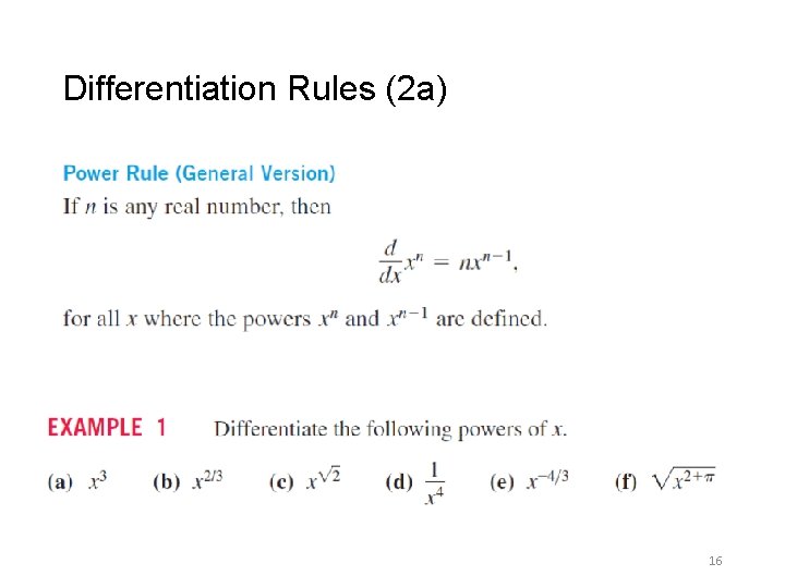 Differentiation Rules (2 a) 16 