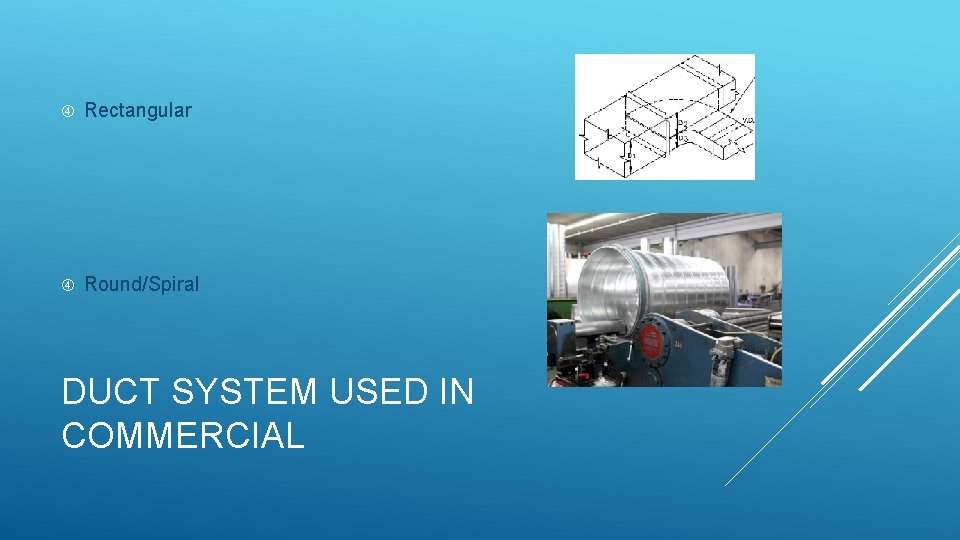  Rectangular Round/Spiral DUCT SYSTEM USED IN COMMERCIAL 