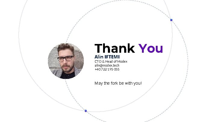 Thank You Alin IFTEMI CTO & Head of Modex alin@modex. tech +40 722 195