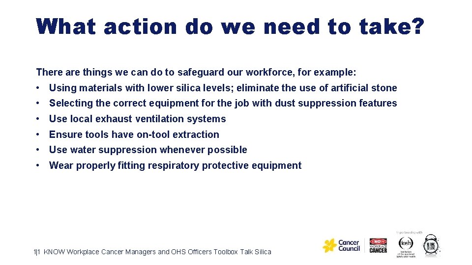What action do we need to take? There are things we can do to