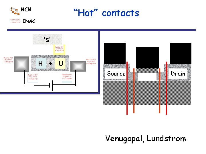 “Hot” contacts NCN INAC ‘s’ H + U Source Drain Venugopal, Lundstrom 