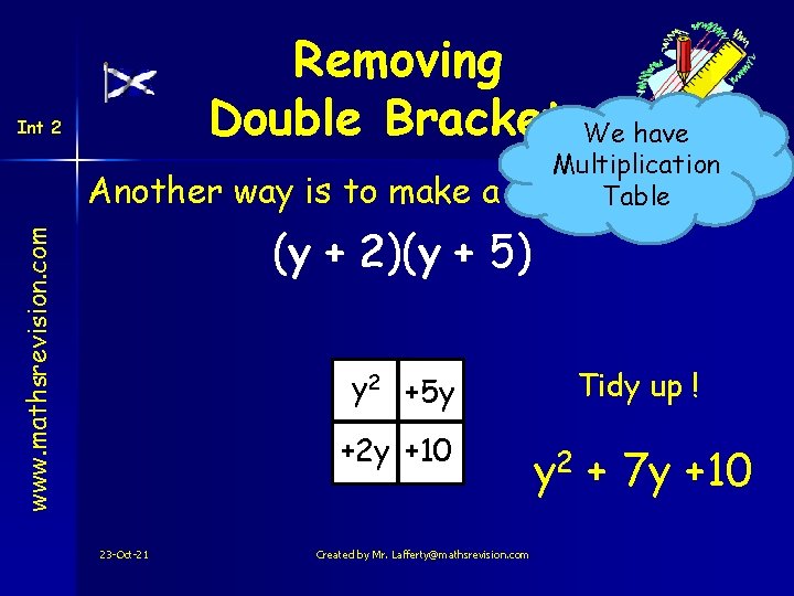 Removing Double Brackets. We have Int 2 Another way is to make a Multiplication