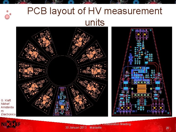 PCB layout of HV measurement units G. Kieft Nikhef Amsterda m Electronics Technol ogy