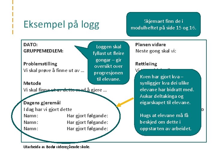 Eksempel på logg DATO: GRUPPEMEDLEM: Problemstilling Vi skal prøve å finne ut av …