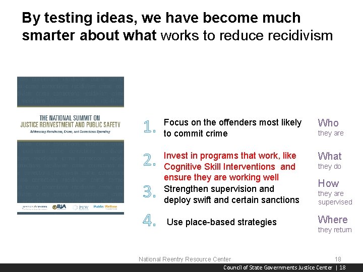 By testing ideas, we have become much smarter about what works to reduce recidivism