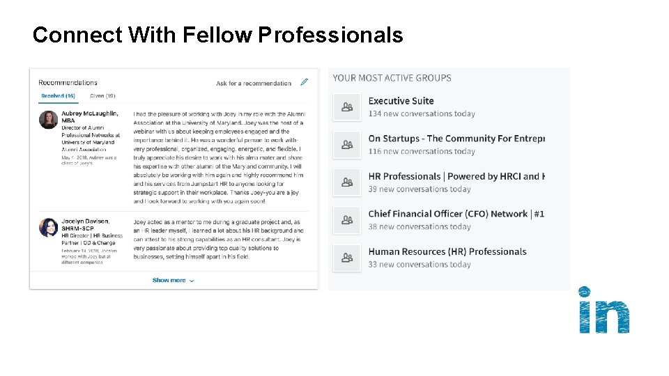 Connect With Fellow Professionals Add text 