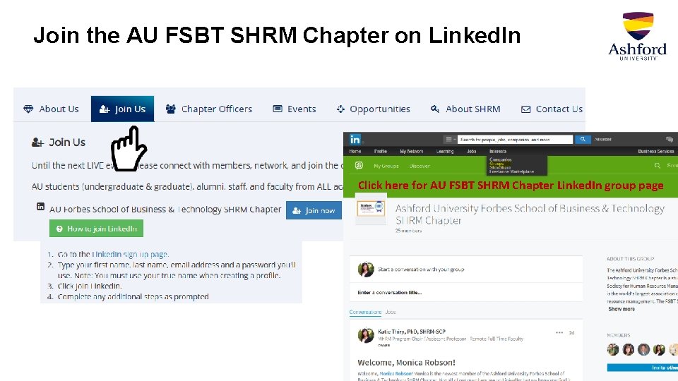 Join the AU FSBT SHRM Chapter on Linked. In Click here for AU FSBT