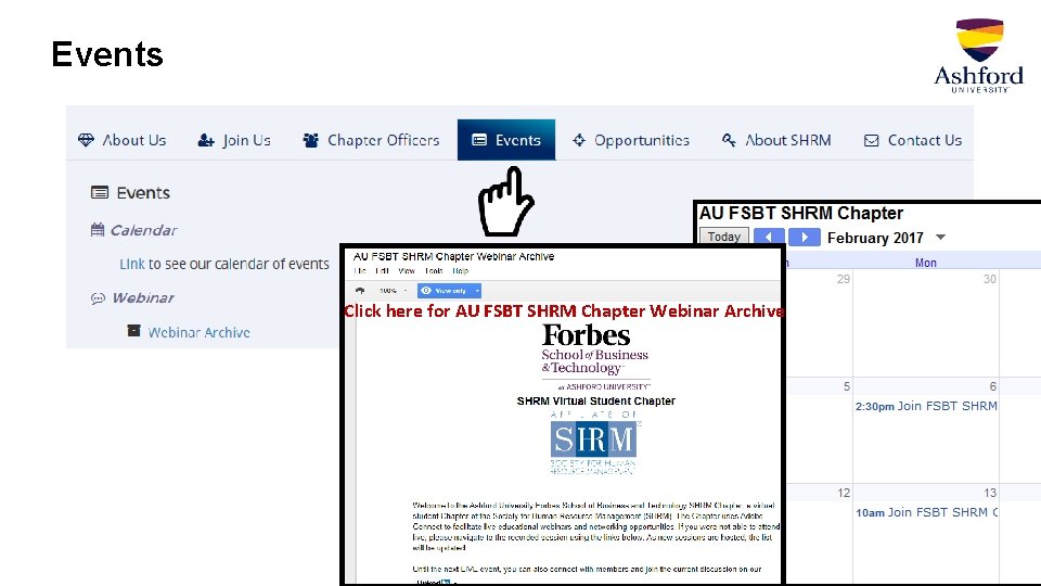 Events Click here for AU FSBT SHRM Chapter Webinar Archive 